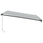 vidaXL Markise Manuell mit LEDs Anthrazit & Weiß 400x350 cm