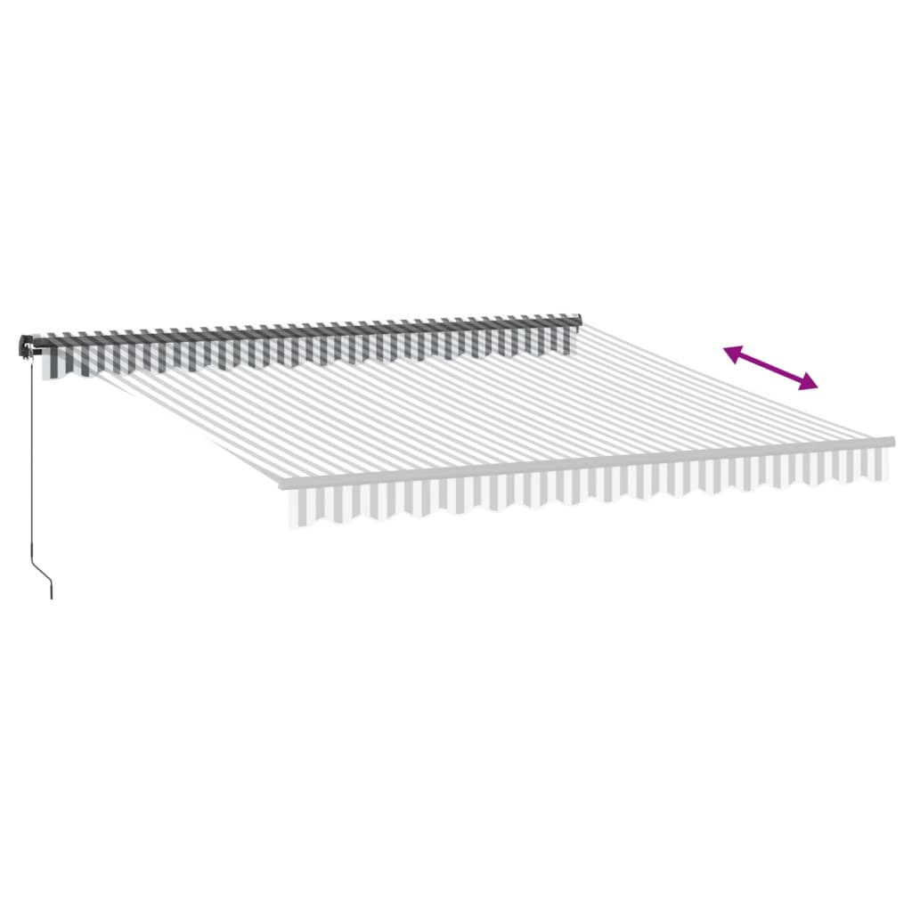 vidaXL Markise Manuell mit LEDs Anthrazit & Weiß 400x350 cm