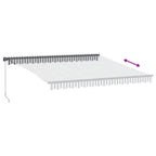 vidaXL Markise Manuell mit LEDs Anthrazit & Weiß 400x350 cm