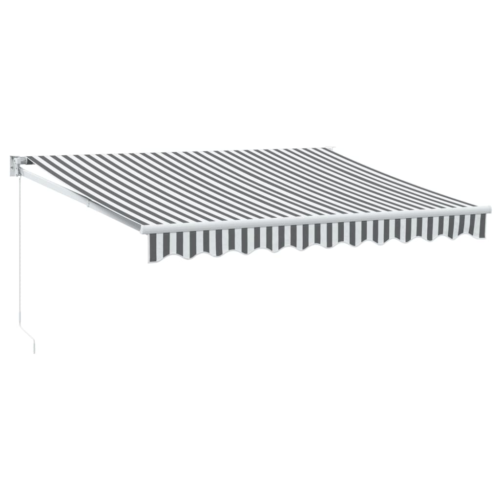 vidaXL Markise Einziehbar Anthrazit und Weiß 3x2,5 m Stoff & Aluminium