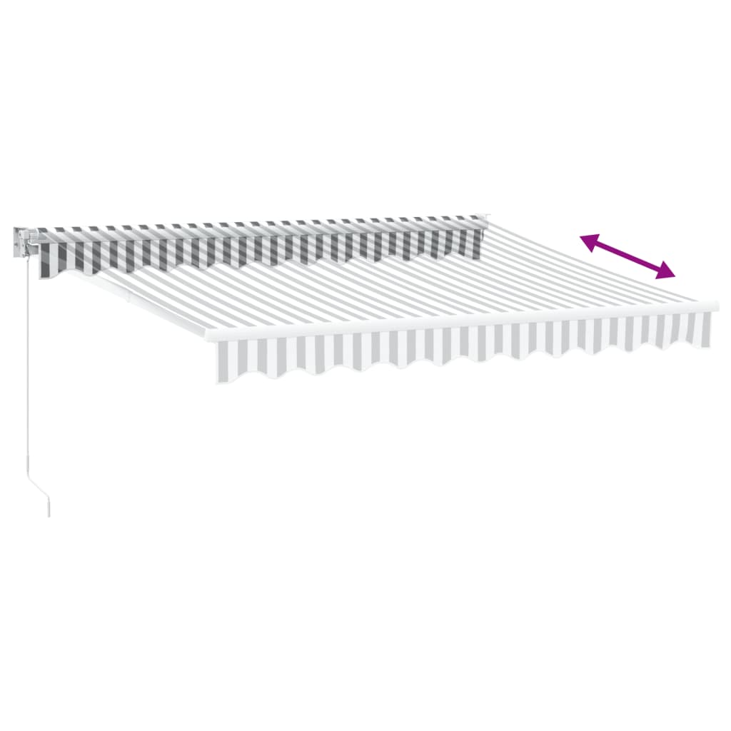 vidaXL Markise Einziehbar Anthrazit und Weiß 3x2,5 m Stoff & Aluminium