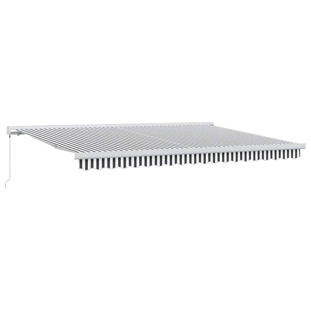 vidaXL Markise Einziehbar Anthrazit und Weiß 4,5x3 m Stoff Aluminium