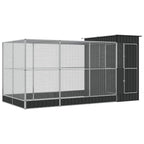 vidaXL Voliere mit Erweiterung Silber 416 x 203 x 216 cm Stahl