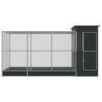 vidaXL Voliere mit Erweiterung Silber 416 x 203 x 216 cm Stahl
