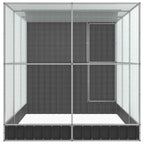vidaXL Voliere mit Erweiterung Silber 416 x 203 x 216 cm Stahl