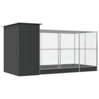 vidaXL Voliere mit Erweiterung Silber 416 x 203 x 216 cm Stahl