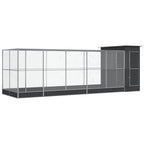 vidaXL Voliere mit Erweiterung Silbern 623x203x216 cm Stahl