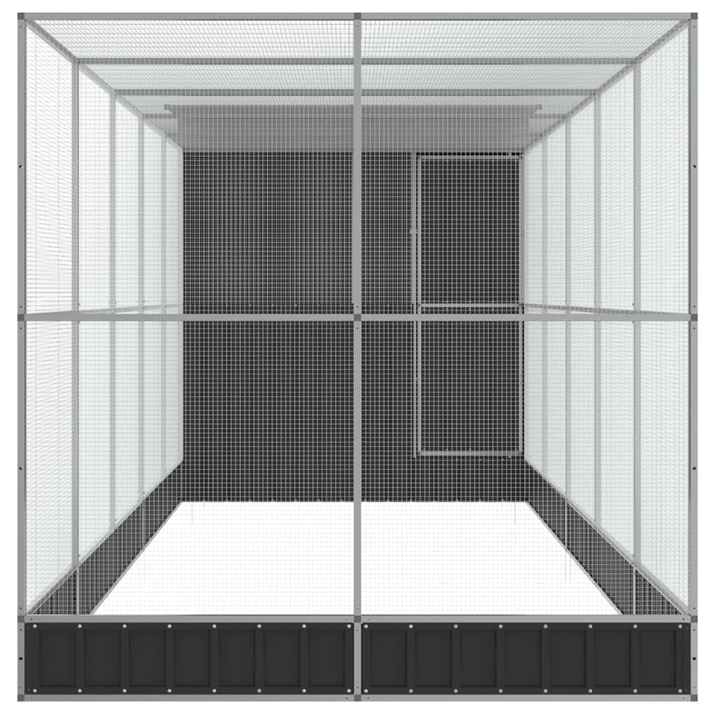 vidaXL Voliere mit Erweiterung Silbern 623x203x216 cm Stahl