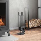 vidaXL 4-teiliges Kaminbesteck-Set 22 x 59 cm Stahl