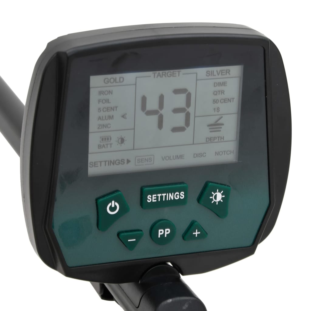 vidaXL Metalldetektor 24 cm Suchtiefe mit LCD-Display