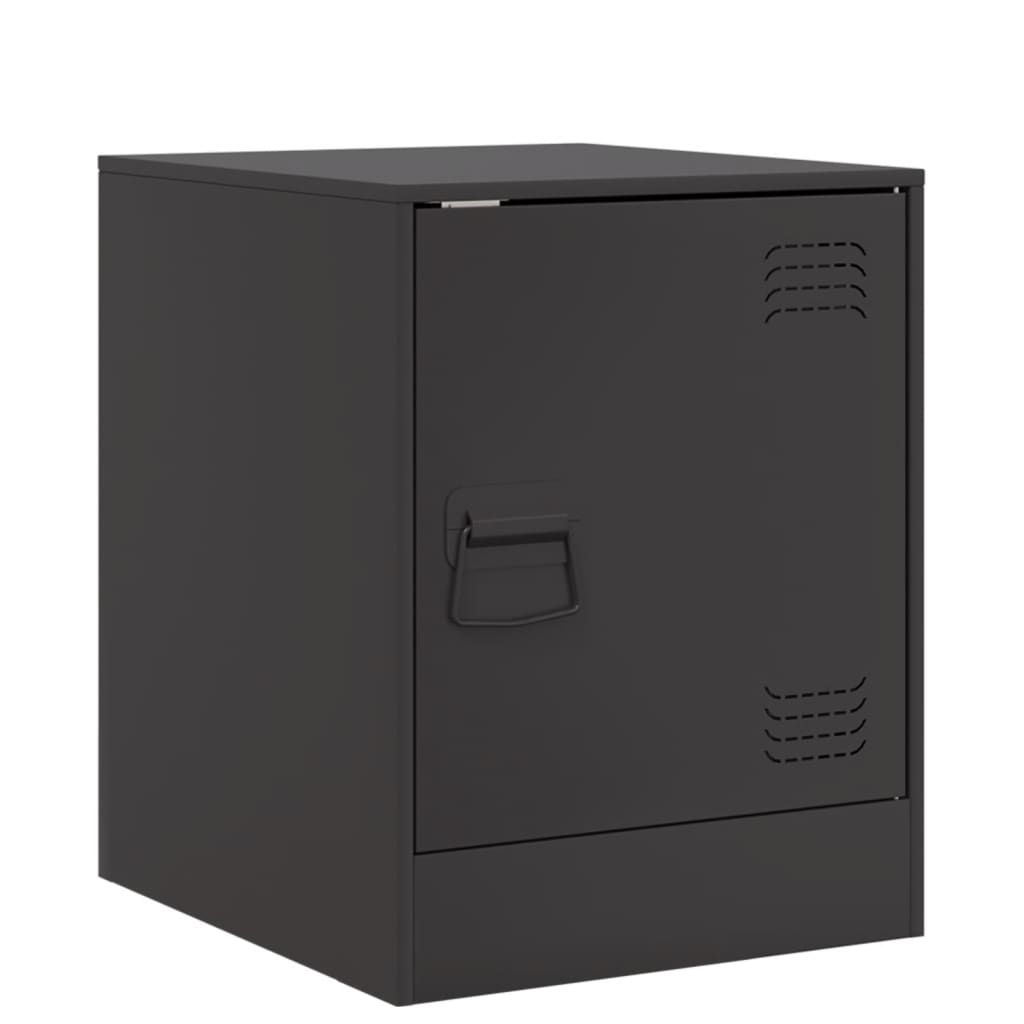 vidaXL Nachttisch Schwarz 34,5x39x44 cm Stahl