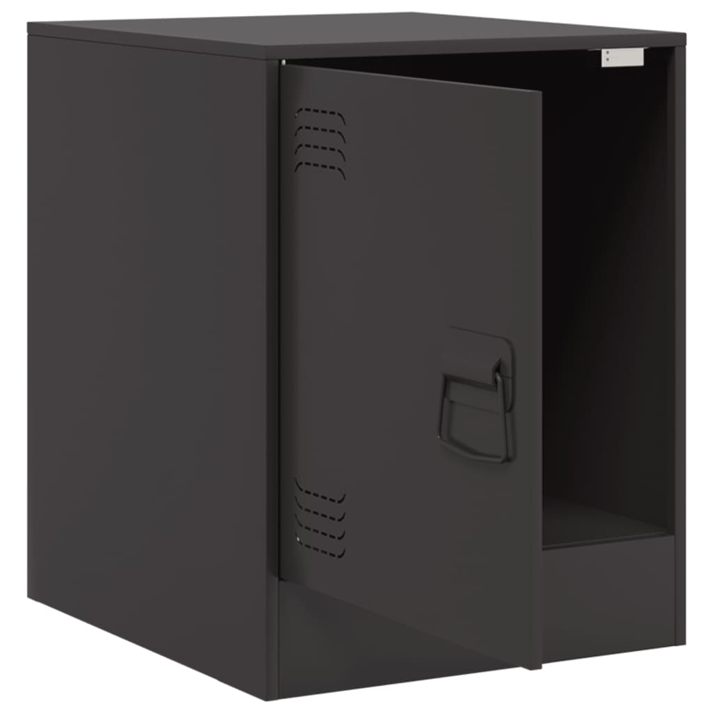vidaXL Nachttische 2 Stk. Schwarz 34,5x39x44 cm Stahl
