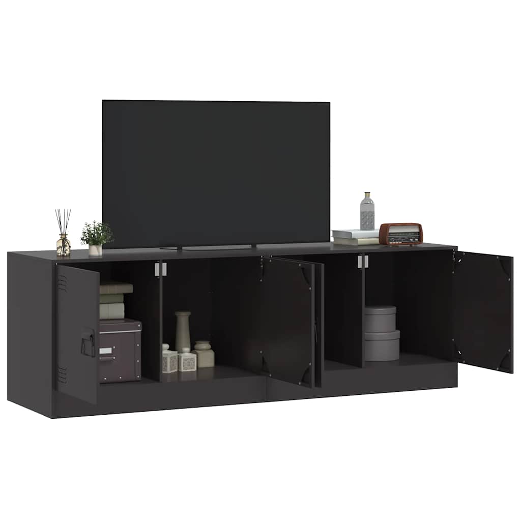 vidaXL TV-Schränke 2 Stk. Schwarz 67x39x44 cm Stahl