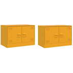 vidaXL TV-Schränke 2 Stk. Senfgelb 67x39x44 cm Stahl