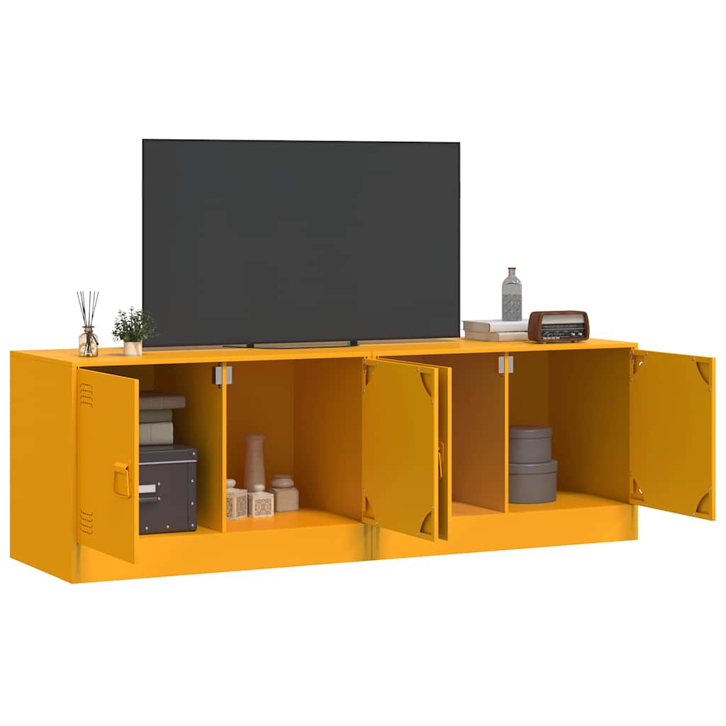 vidaXL TV-Schränke 2 Stk. Senfgelb 67x39x44 cm Stahl
