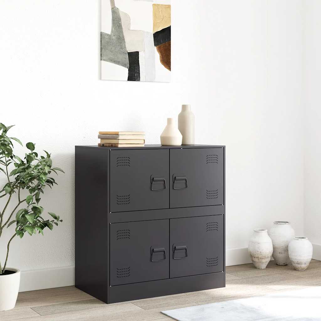 vidaXL Sideboard Schwarz 67x39x73 cm Stahl