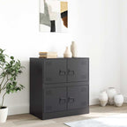 vidaXL Sideboard Schwarz 67x39x73 cm Stahl