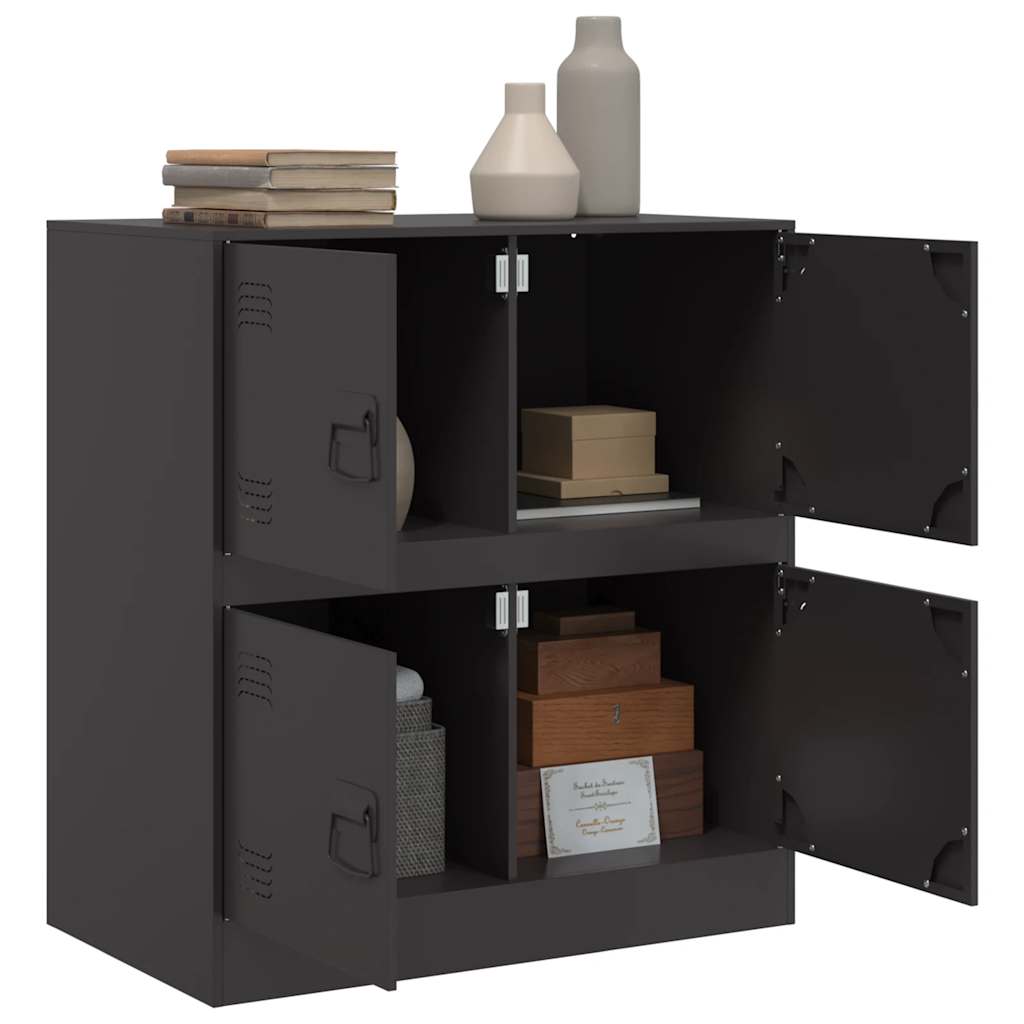 vidaXL Sideboard Schwarz 67x39x73 cm Stahl