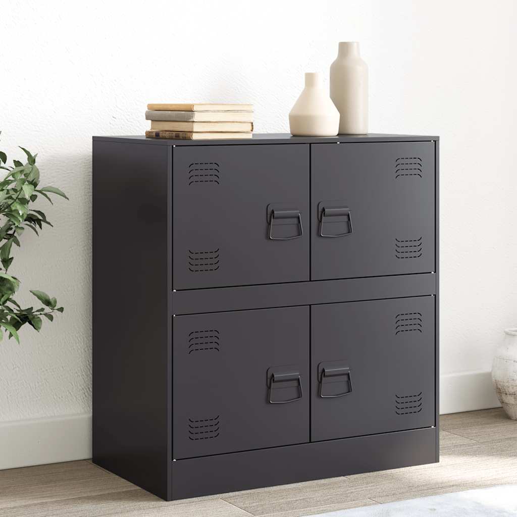 vidaXL Sideboard Schwarz 67x39x73 cm Stahl