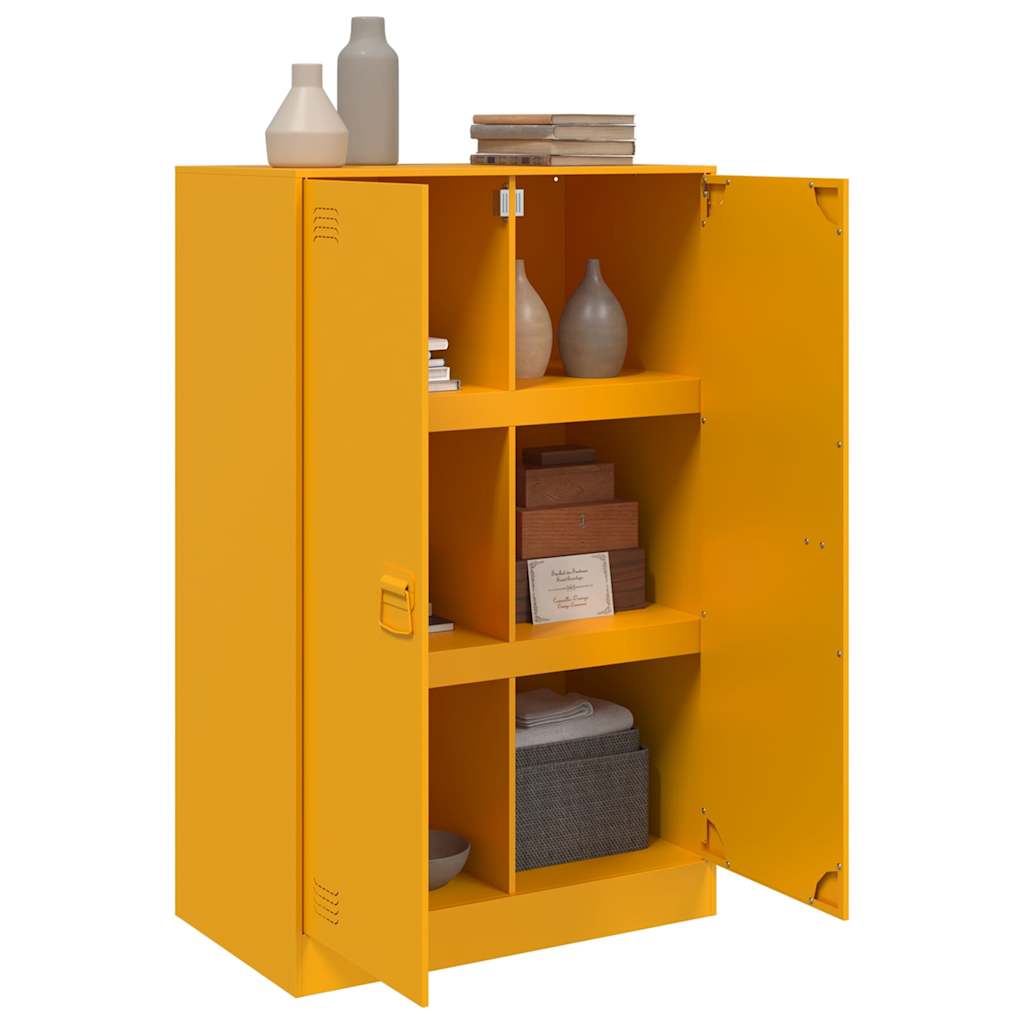 vidaXL Sideboard Senfgelb 67x39x107 cm Stahl