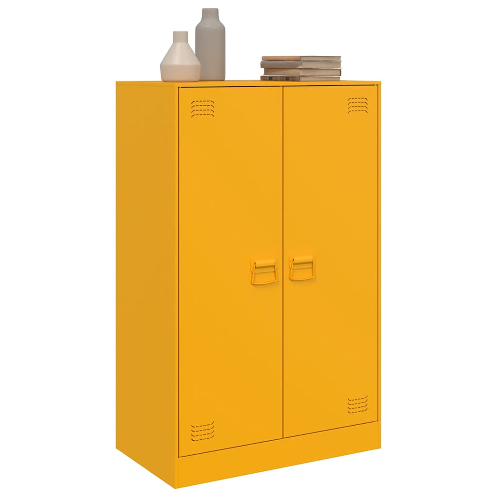 vidaXL Sideboard Senfgelb 67x39x107 cm Stahl
