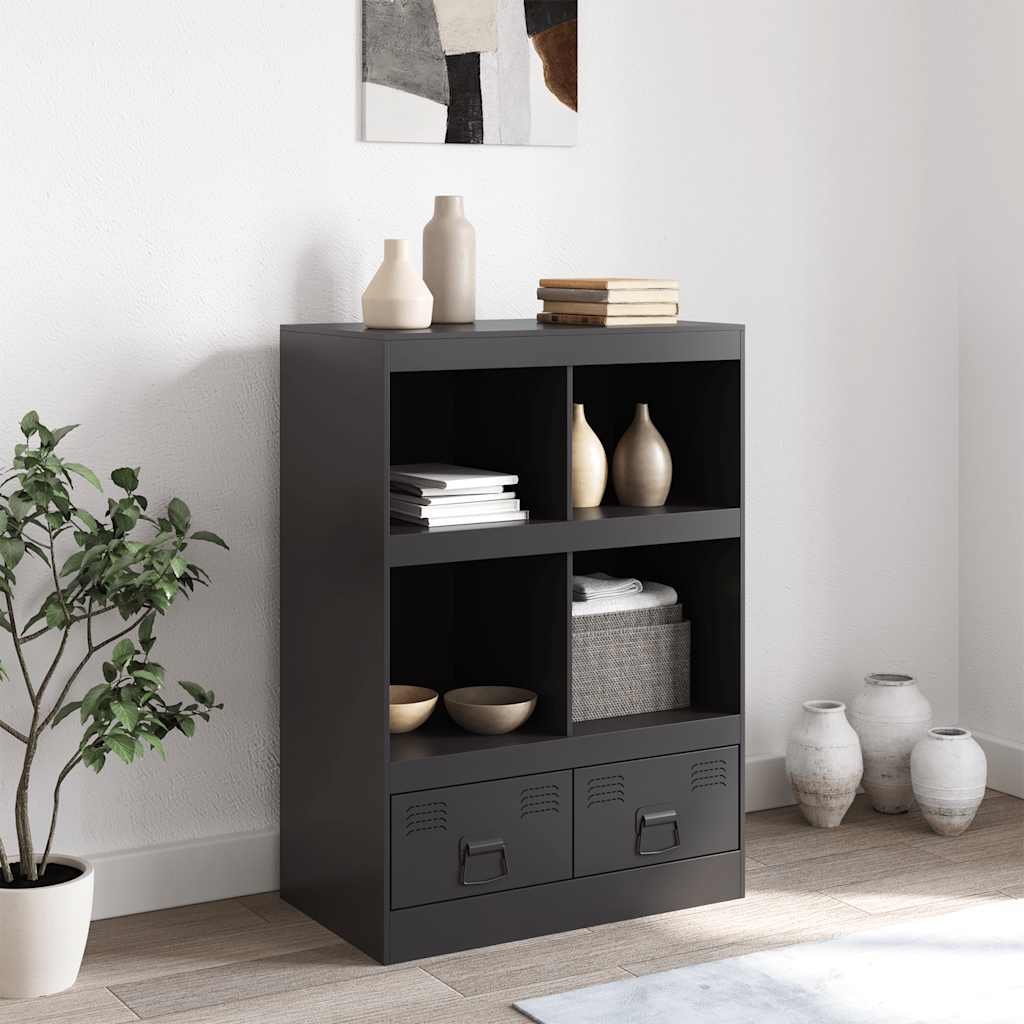 vidaXL Highboard Schwarz 67x39x95 cm Stahl
