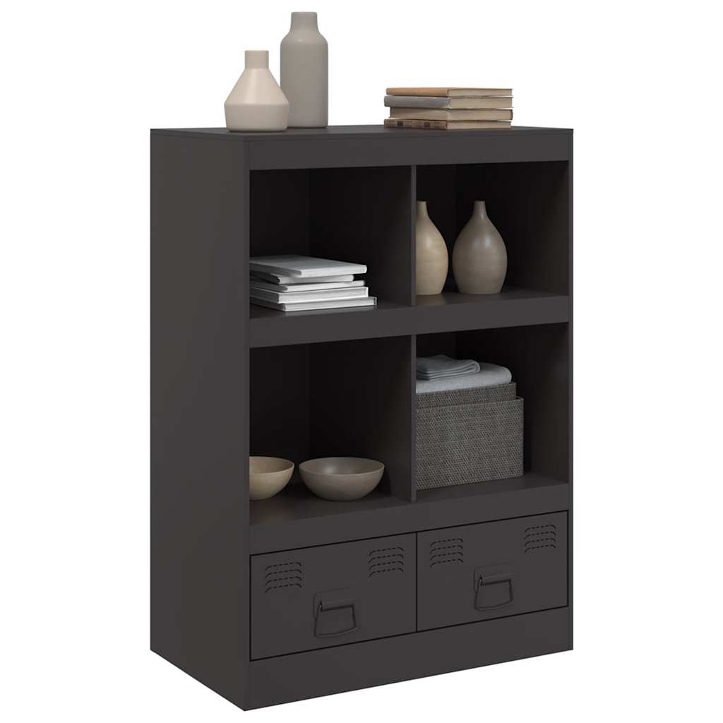 vidaXL Highboard Schwarz 67x39x95 cm Stahl