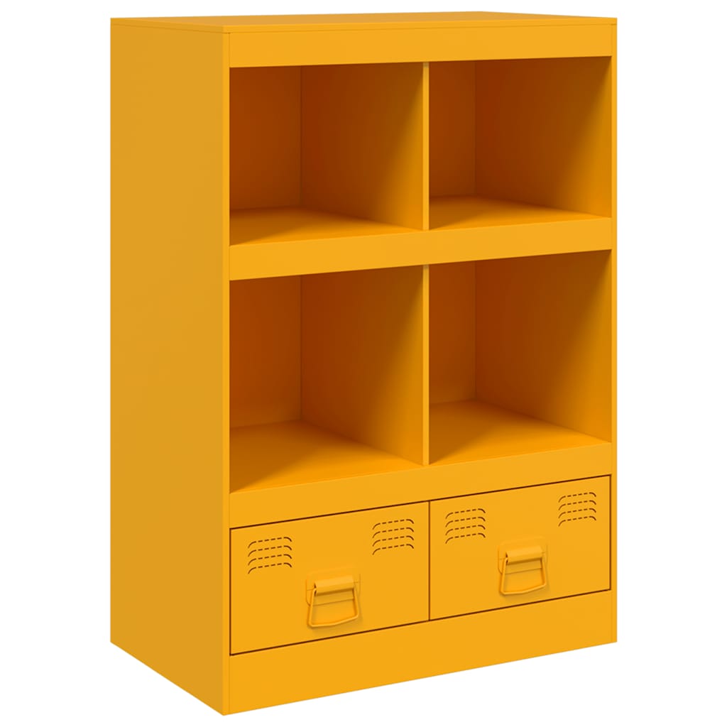 vidaXL Highboard Senfgelb 67x39x95 cm Stahl