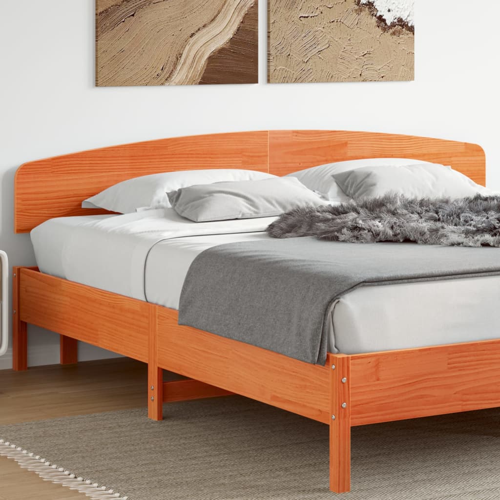 vidaXL Kopfteil Wachsbraun 200 cm Massivholz Kiefer