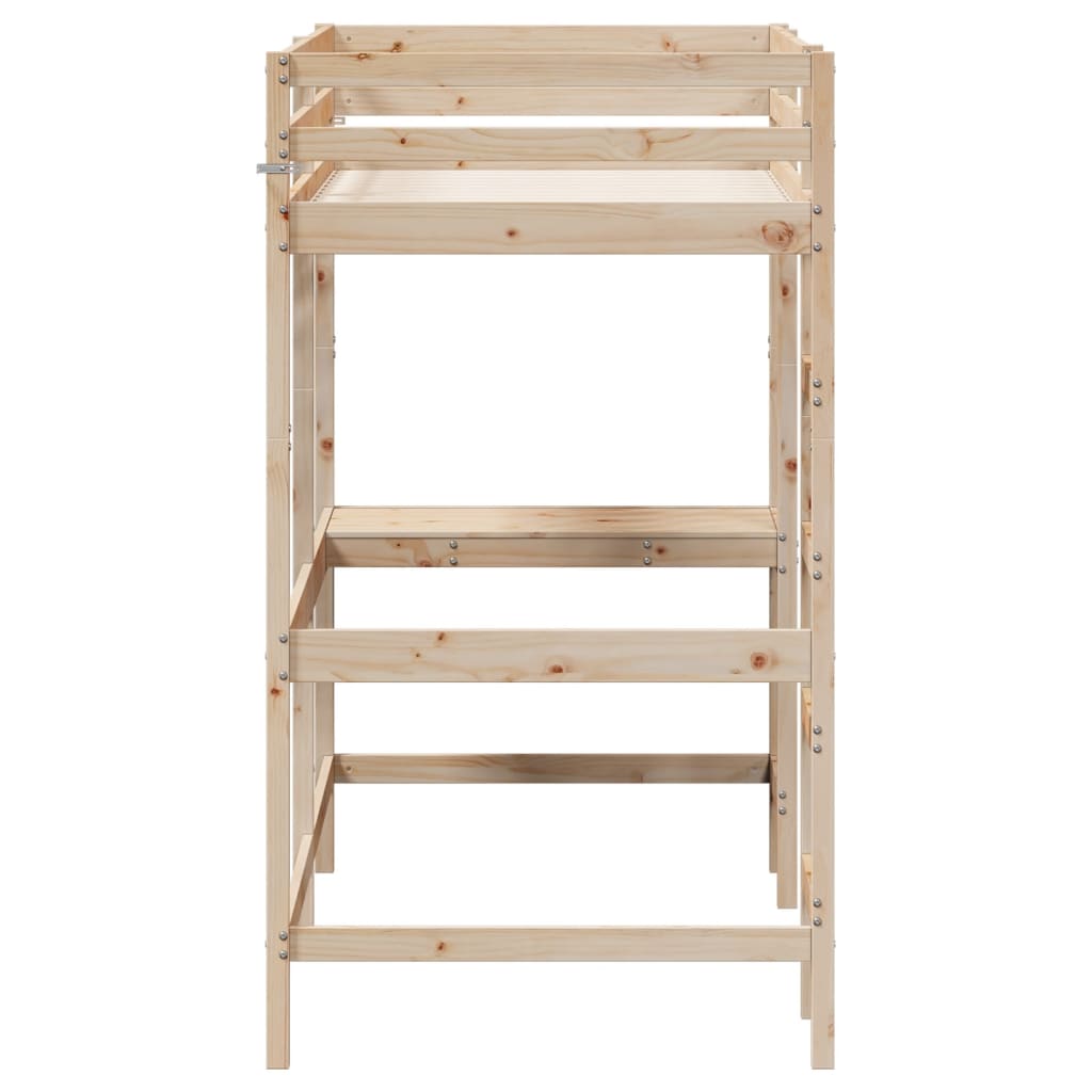 vidaXL Hochbett mit Schreibtisch 100x200 cm Massivholz Kiefer