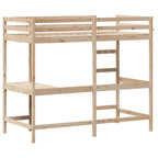 vidaXL Hochbett mit Schreibtisch 100x200 cm Massivholz Kiefer