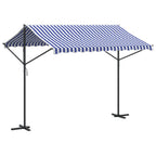 vidaXL Freistehende Markise Blau und Weiß 300x300 cm Stoff und Stahl