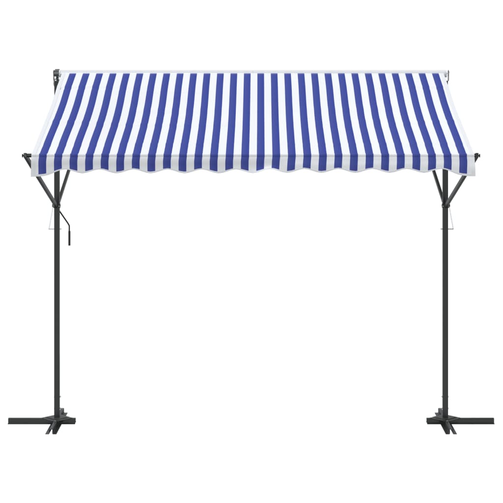 vidaXL Freistehende Markise Blau und Weiß 300x300 cm Stoff und Stahl