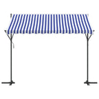 vidaXL Freistehende Markise Blau und Weiß 300x300 cm Stoff und Stahl