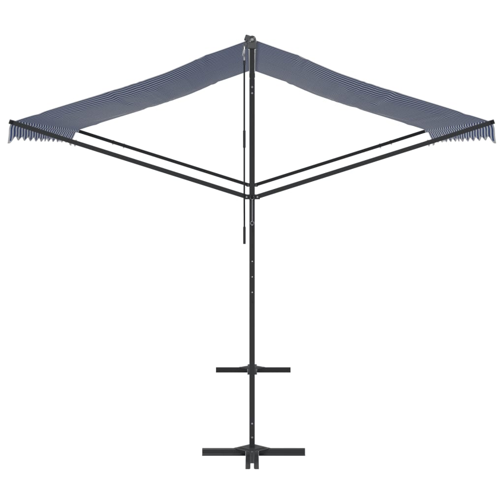 vidaXL Freistehende Markise Blau und Weiß 300x300 cm Stoff und Stahl