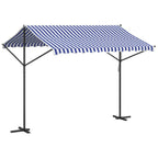 vidaXL Freistehende Markise Blau und Weiß 300x300 cm Stoff und Stahl