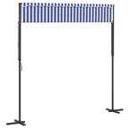 vidaXL Freistehende Markise Blau und Weiß 300x300 cm Stoff und Stahl