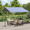 vidaXL Freistehende Markise Blau und Weiß 300x300 cm Stoff und Stahl