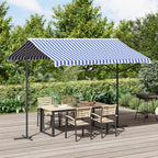 vidaXL Freistehende Markise Blau und Weiß 300x300 cm Stoff und Stahl