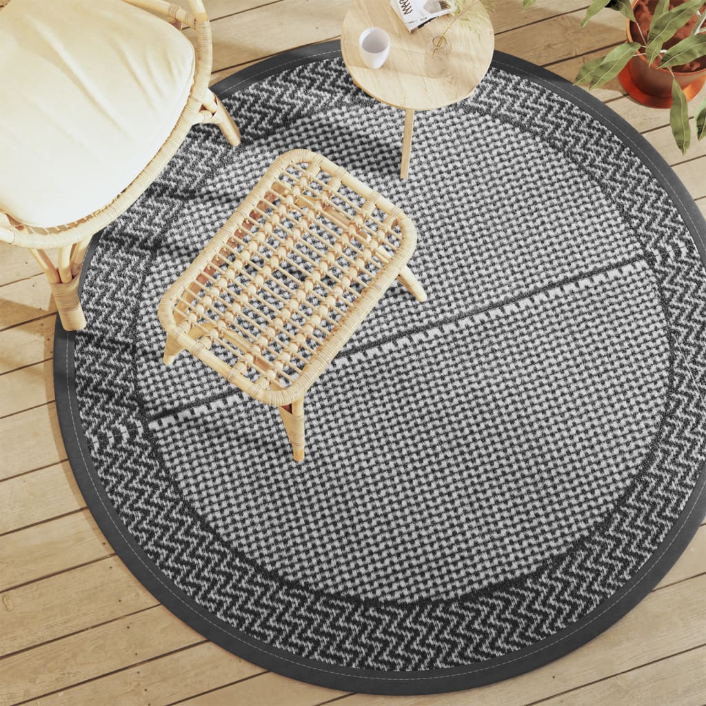 vidaXL Outdoor-Teppich ARAKIL Grau Ø160 cm PP