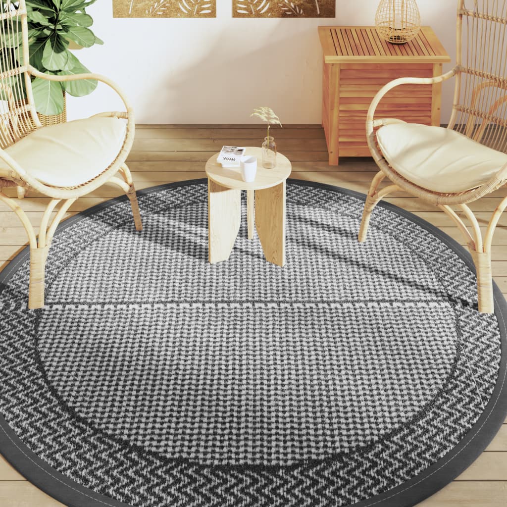 vidaXL Outdoor-Teppich ARAKIL Grau Ø200 cm PP