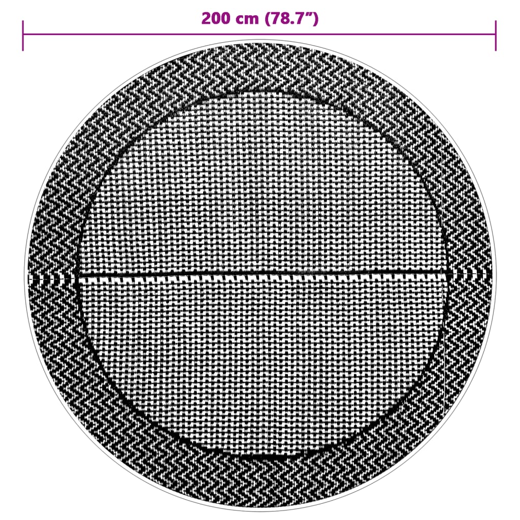 vidaXL Outdoor-Teppich ARAKIL Grau Ø200 cm PP