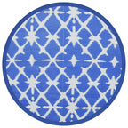 vidaXL Outdoor-Teppich ARAKIL Blau und Weiß Ø120 cm PP