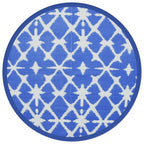 vidaXL Outdoor-Teppich ARAKIL Blau und Weiß Ø200 cm PP