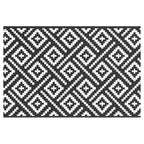 vidaXL Outdoor-Teppich ARAKIL Weiß und Schwarz 120x180 cm PP