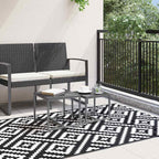 vidaXL Outdoor-Teppich ARAKIL Weiß und Schwarz 120x180 cm PP
