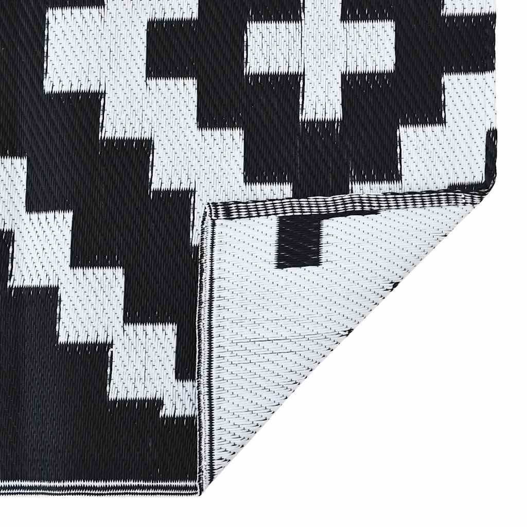 vidaXL Outdoor-Teppich ARAKIL Weiß und Schwarz 120x180 cm PP