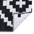 vidaXL Outdoor-Teppich ARAKIL Weiß und Schwarz 120x180 cm PP