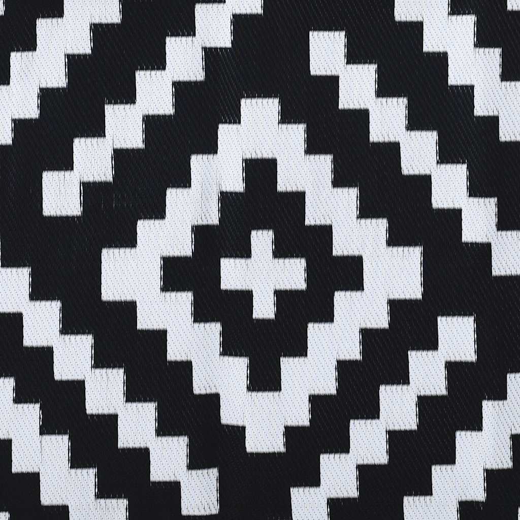 vidaXL Outdoor-Teppich ARAKIL Weiß und Schwarz 120x180 cm PP