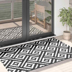 vidaXL Outdoor-Teppich ARAKIL Weiß und Schwarz 120x180 cm PP